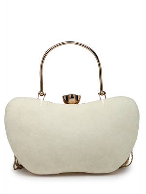 droop white & gold floral embellished velvet clutch 6