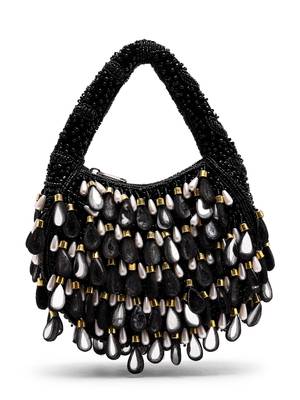tipify black, gold & pearl mirror work embellished velvet purse 6