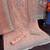 Peach embroidary and coding work heavy butterfly net with japan satin semistitched salwar suit