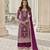 Wine embroidary and coding work heavy butterfly net with japan satin semistitched salwar suit