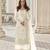 Off white embroidary and coding work heavy butterfly net with japan satin semistitched salwar suit