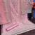 Light pink embroidary and coding work heavy butterfly net with japan satin semistitched salwar suit