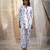 Light blue base floral leaf print co ord set