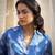 Deep blue base floral leaf print co ord set
