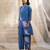 Deep blue base floral leaf print co ord set