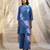 Deep blue base floral leaf print co ord set