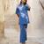 Deep blue base floral leaf print co ord set