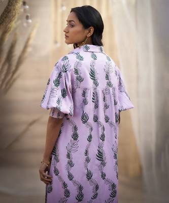 Pink base floral leaf print co ord set 4