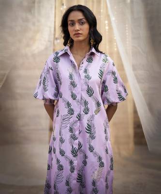 Pink base floral leaf print co ord set 5