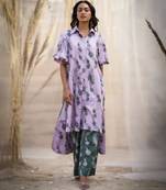 Pink base floral leaf print co ord set