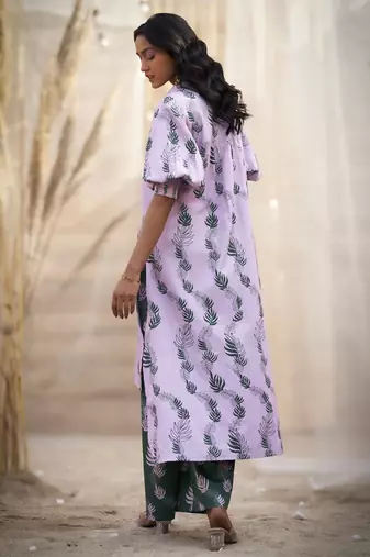 Pink base floral leaf print co ord set