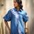 Deep blue base floral leaf print co ord set