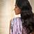 Pink base floral leaf print drape saree dress