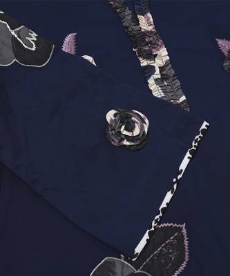 Ocean breeze navy blue printed and applique kurta set 5