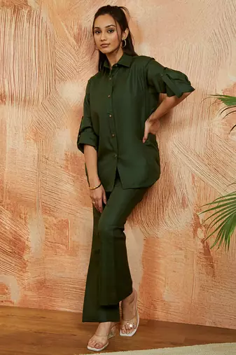 Women's mehendi green co ords set