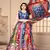 blue Digital Floral Print Satin Silk  Lehenga Choli With Jacquard Unstitched Blouse and Assami Silk Thread Work Dupatta