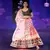 pink Motif Print Shiney Satin Lehenga Choli With Unstitched Sequin Blouse and Shiney Organza Silk Dupatta