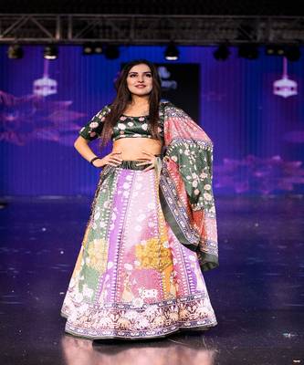 tan Motif Print Shiney Satin Lehenga Choli With Unstitched Digital Print Blouse and Shiney Assam Silk Dupatta 1