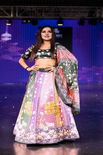 tan Motif Print Shiney Satin Lehenga Choli With Unstitched Digital Print Blouse and Shiney Assam Silk Dupatta