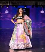 tan Motif Print Shiney Satin Lehenga Choli With Unstitched Digital Print Blouse and Shiney Assam Silk Dupatta