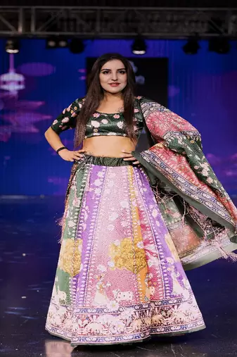 tan Motif Print Shiney Satin Lehenga Choli With Unstitched Digital Print Blouse and Shiney Assam Silk Dupatta