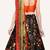 dark-black Floral Print Satin Silk Lehenga choli With Jacquard Unstitched Blouse and Assami Silk Thread Work Dupatta