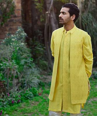 Sunset yellow juna mahal bandi set 3