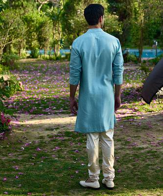 Powder blue akbari bandi set 2