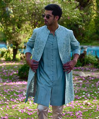 Powder blue akbari bandi set 5