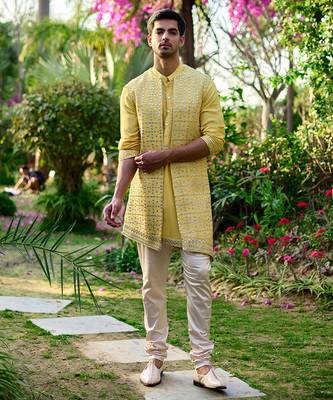 Sunset yellow jaisalmer bandi set 1