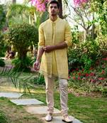 Sunset yellow jaisalmer bandi set