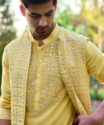 Sunset yellow jaisalmer bandi set 2