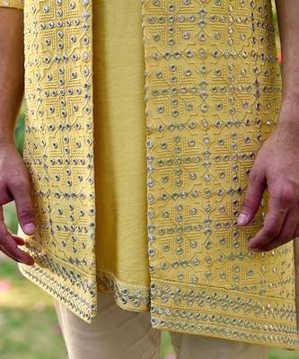 Sunset yellow jaisalmer bandi set 3