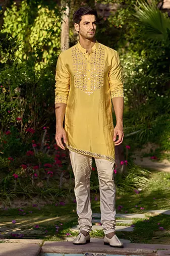 Sunset yellow jaisalmer bandi set