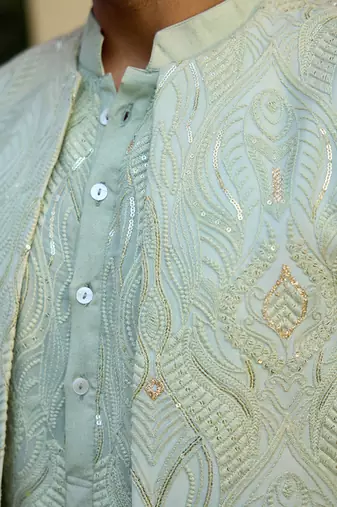 Mint green raas bandi set