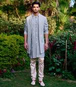 Ash grey rambagh bandi set
