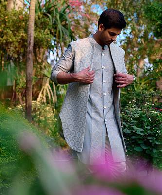 Ash grey rambagh bandi set 2