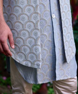 Ash grey rambagh bandi set 3
