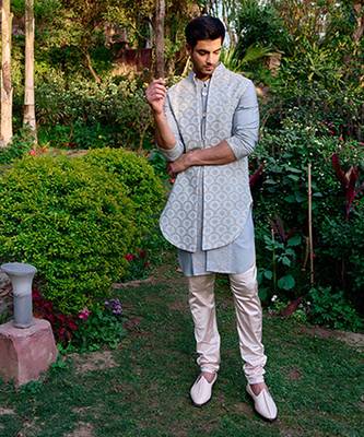 Ash grey rambagh bandi set 4