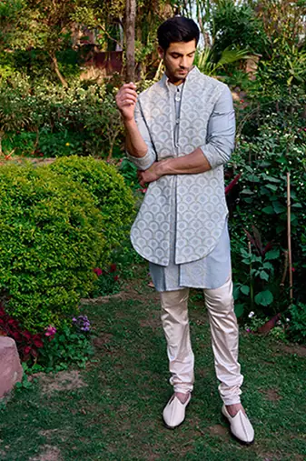 Ash grey rambagh bandi set