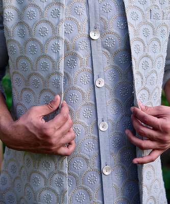 Ash grey rambagh bandi set 5