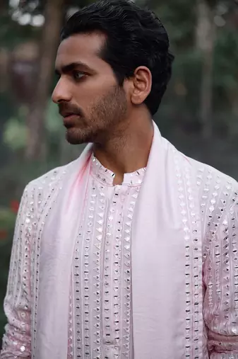 Powder pink jalalgarh kurta set