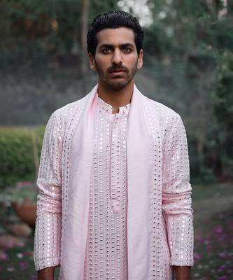 Powder pink jalalgarh kurta set 3