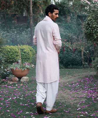 Powder pink jalalgarh kurta set 4