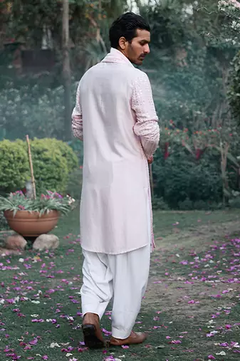 Powder pink jalalgarh kurta set