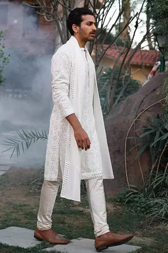 Ivory ranbir kurta (ivory) set
