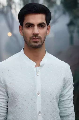 Powder blue hawa mahal kurta set