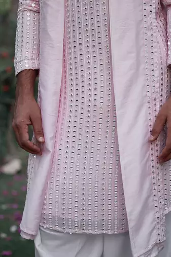 Powder pink jalalgarh kurta set