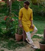 Mustard dholpur kurta set
