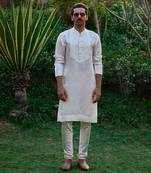 Ivory pleated kurta set